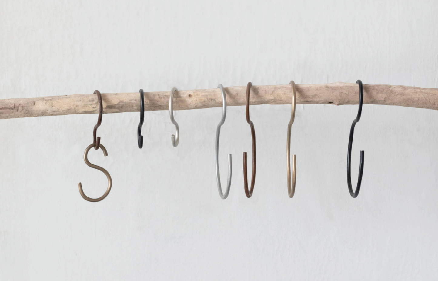 Large Hand-Forged Iron S-Hook, 4 Finishes