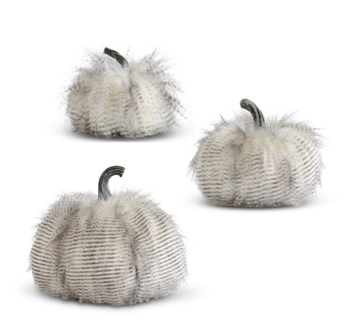 Gray Three Tone Faux Fur Pumpkin