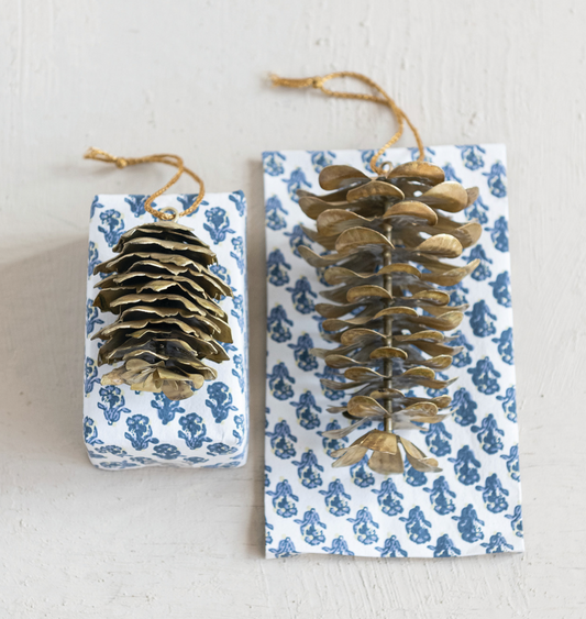 Metal Pinecone Ornament, 2 Styles