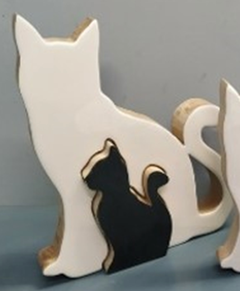 Wood and Enamel Cats