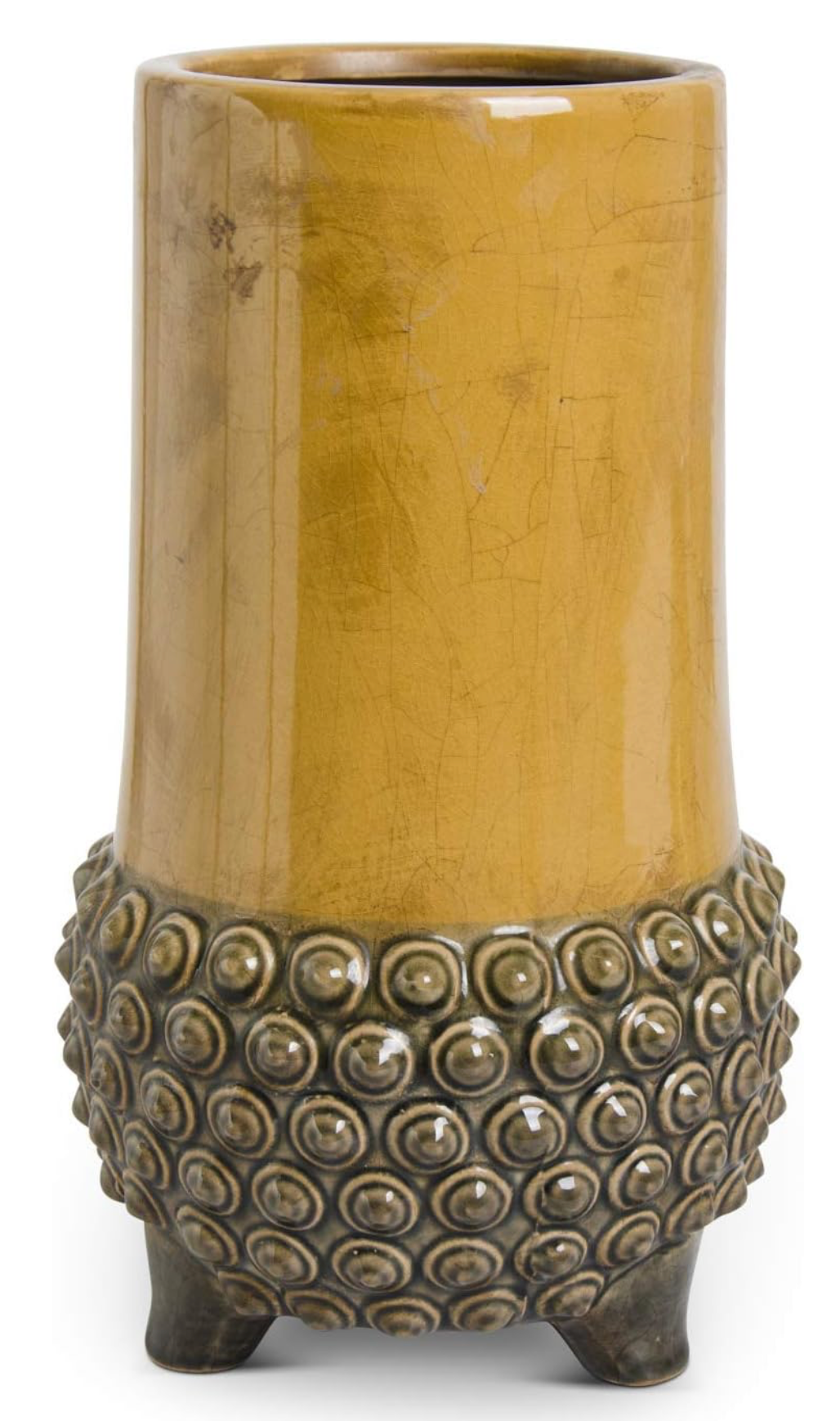 Crackled Butterscotch Glazed Terracotta Vase