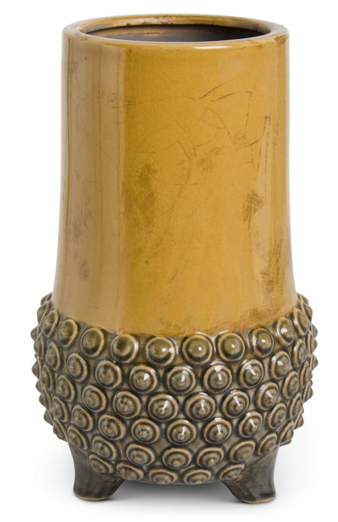 Crackled Butterscotch Glazed Terracotta Vase