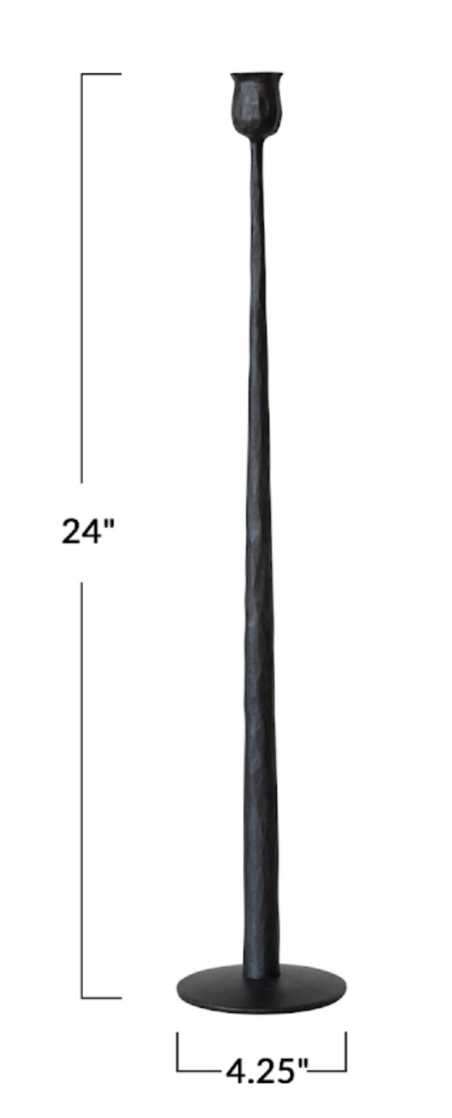 Hand Forged Iron Taper Holder Black Finish