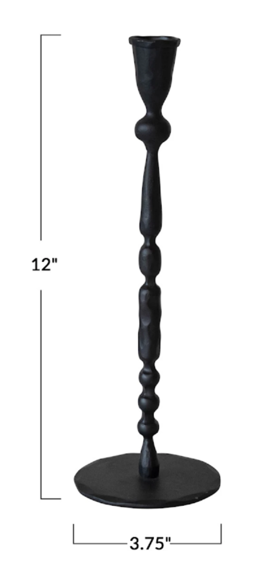 Hand Forged Iron Taper Holder Black Finish