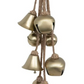 Metal Bell Cluster with Jute Rope, Antique Brass Finish