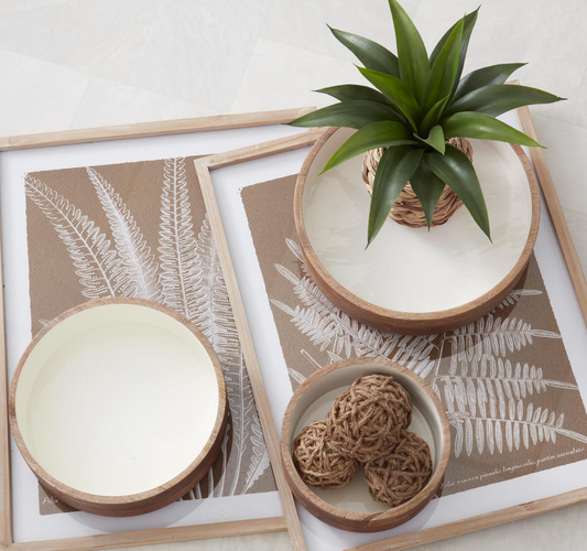 Ribbed Mango Wood Bowls