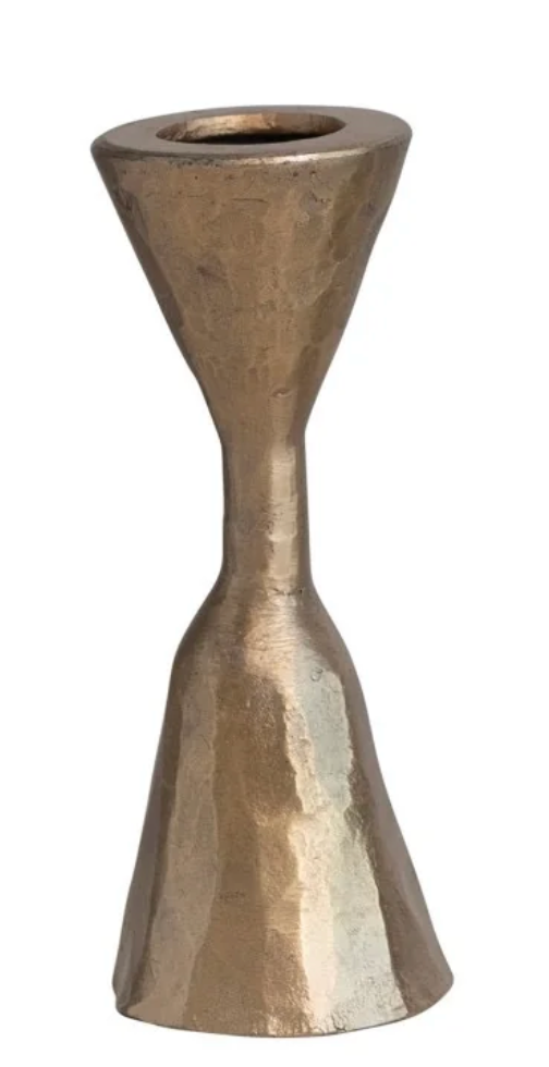 Hand Forged Iron Taper Holders Antique Brass Finish