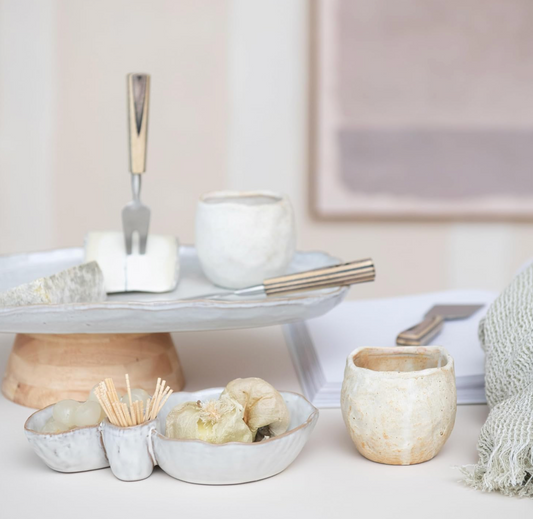 Stonewash Dish Three Sections Reactive Glaze