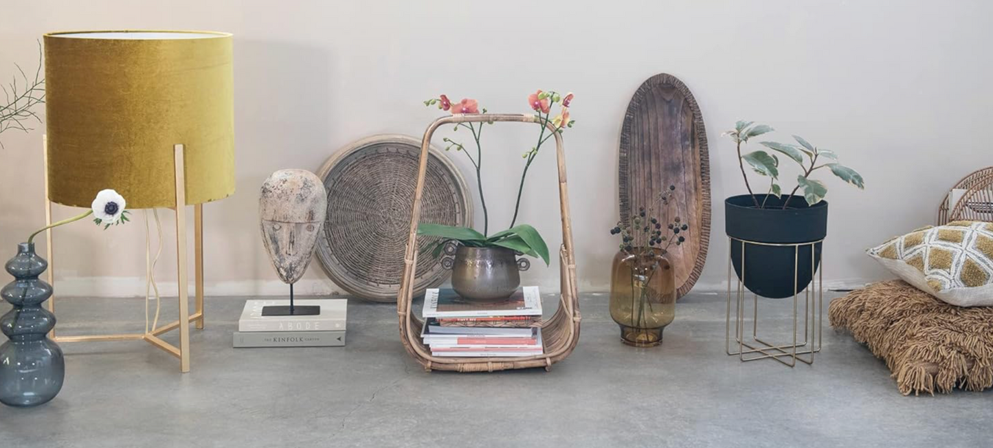 Bloomingville Rustic Stoneware Planter with Handles and a Reactive Glaze Finish