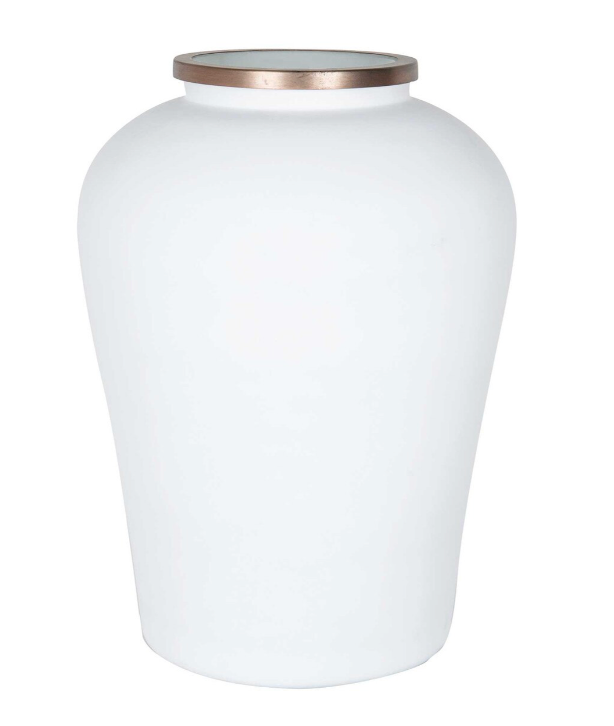 Ophelia Tall Vase, White and Brass