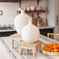Amphora Tall Vase, White and Brass