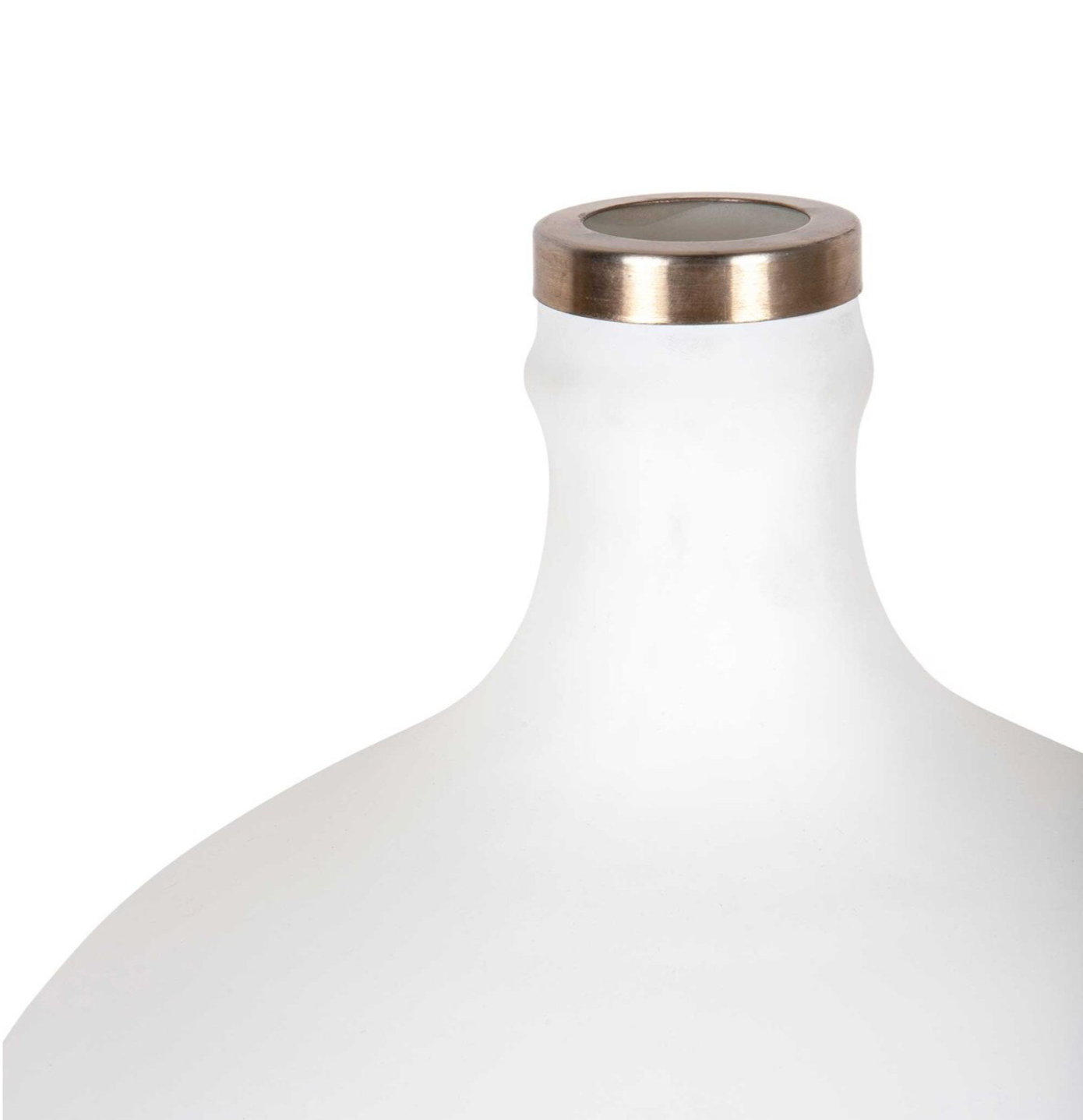 Amphora Tall Vase, White and Brass