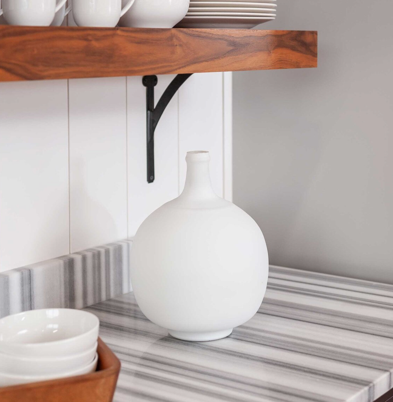 Athea 12.5" Glass Vase, Matte White