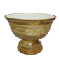Enamel and Mangowood Round Pedestal Bowl