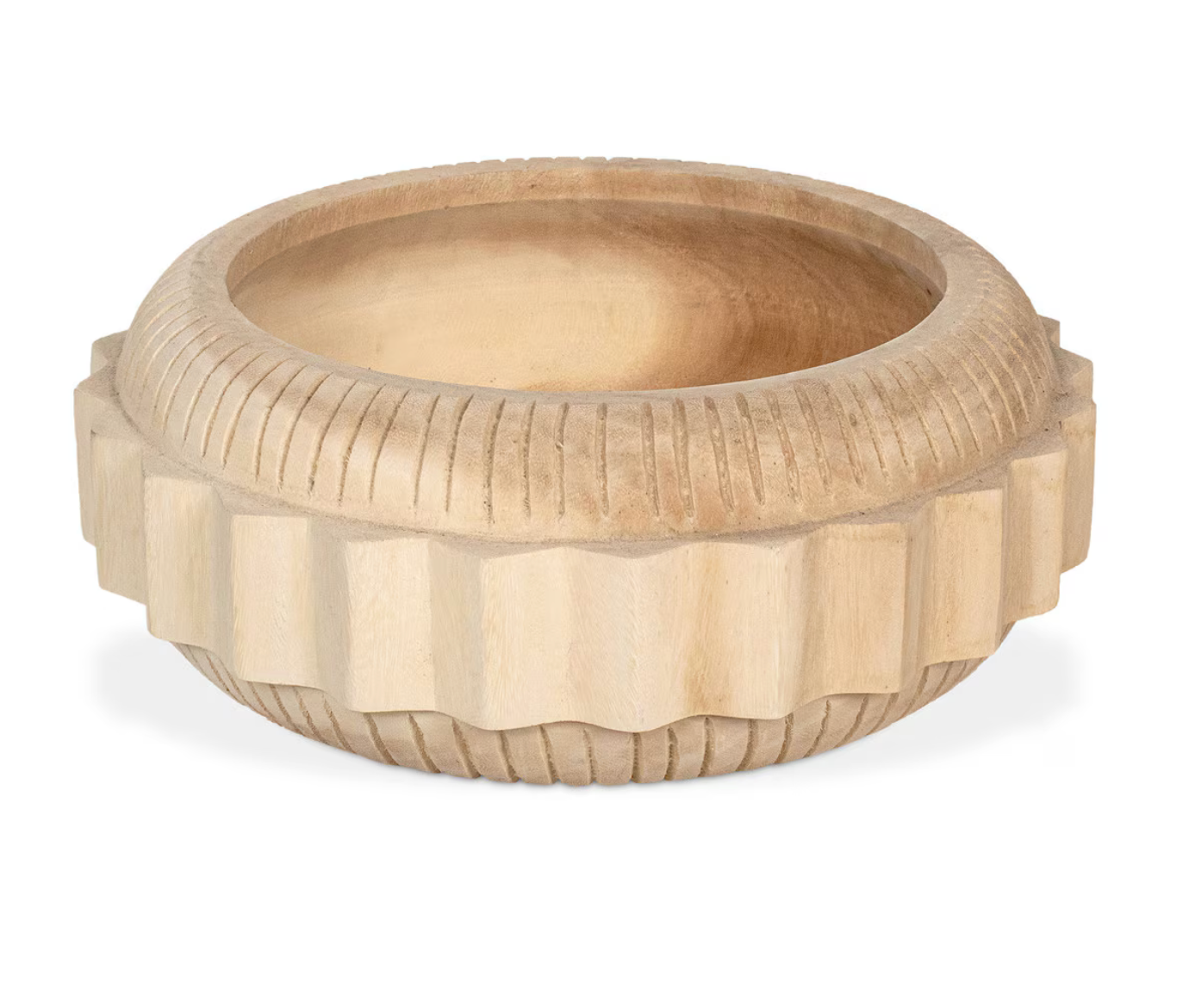 Indigo Road by Egypt Sherrod Dialah Geometric Carved Wooden Bowl