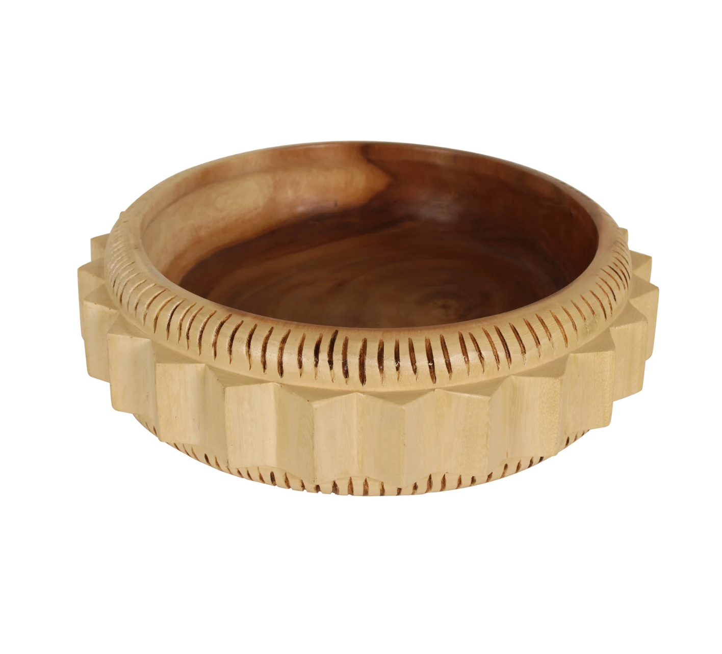 Indigo Road by Egypt Sherrod Dialah Geometric Carved Wooden Bowl