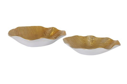Organic Bowls With Ribbed Texture, 2 Piece Set