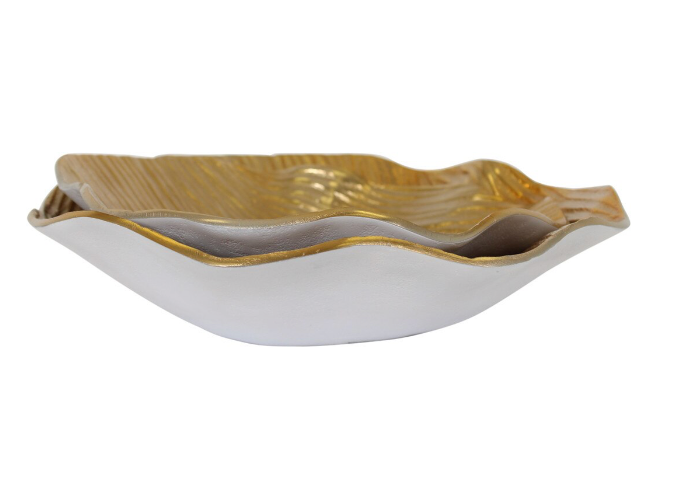 Organic Bowls With Ribbed Texture, 2 Piece Set