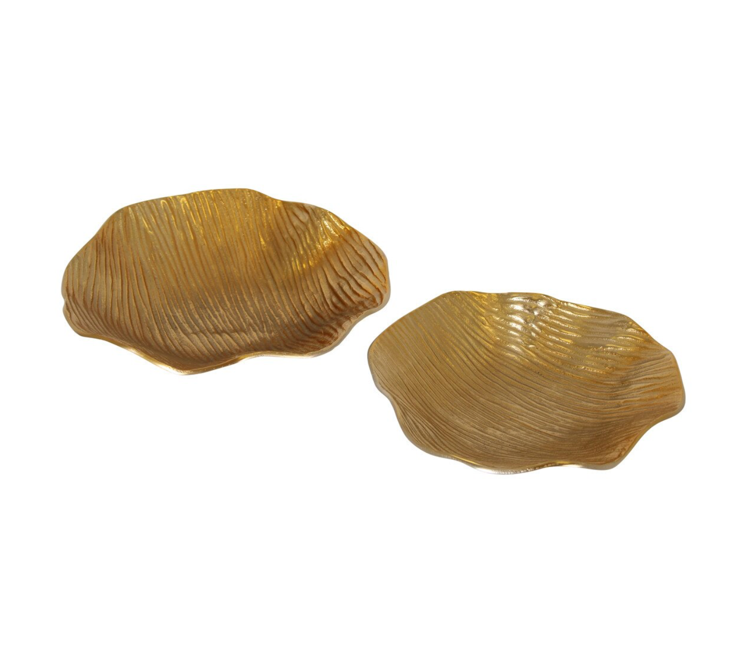 Organic Bowls With Ribbed Texture, 2 Piece Set