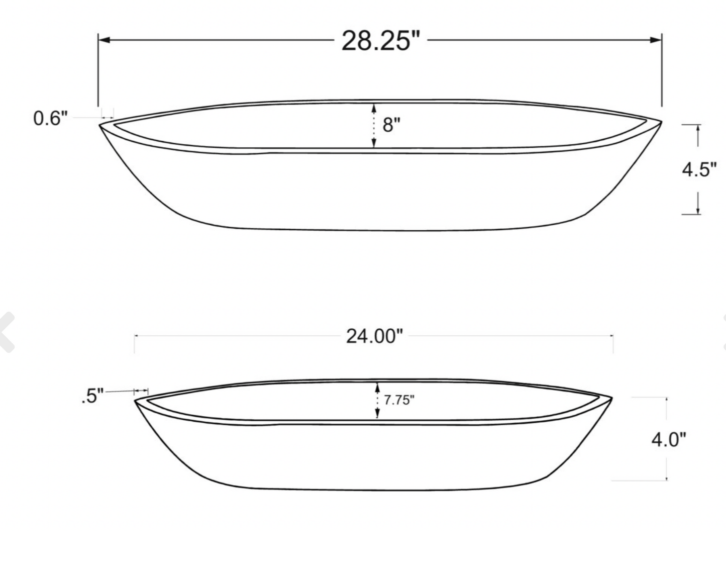 Enamel and Mangowood Boat Bowls, 2 Piece Set