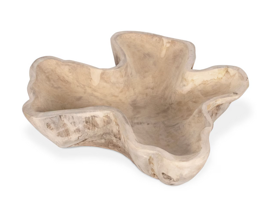 Organic Teak Wood Carved Bowl