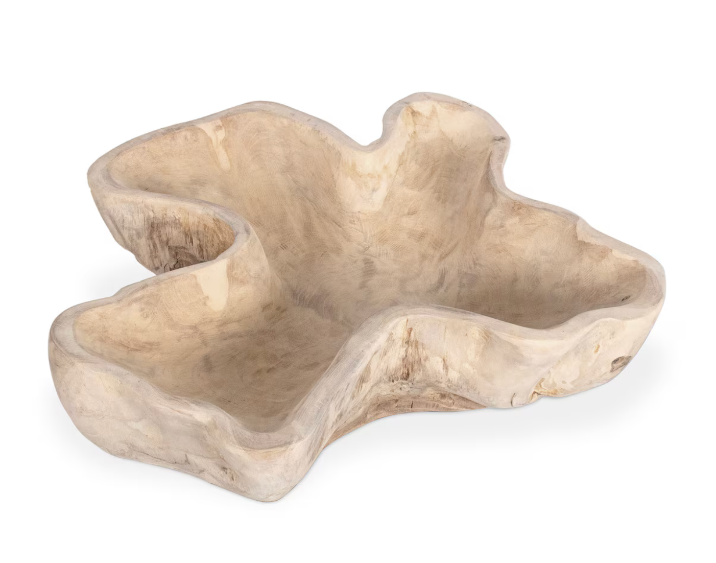 Organic Teak Wood Carved Bowl