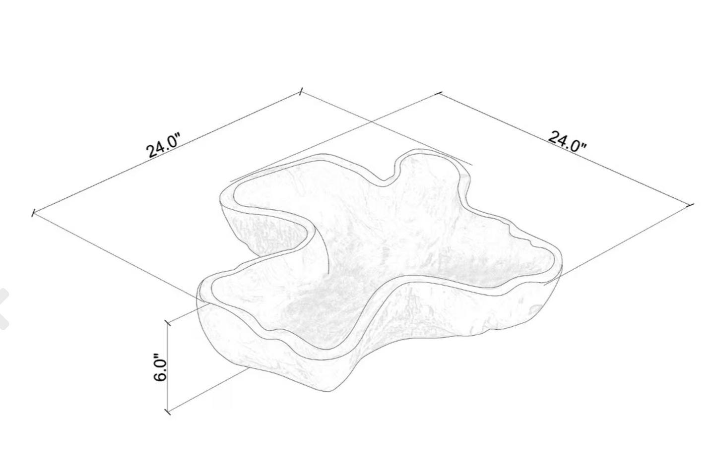 Organic Teak Wood Carved Bowl