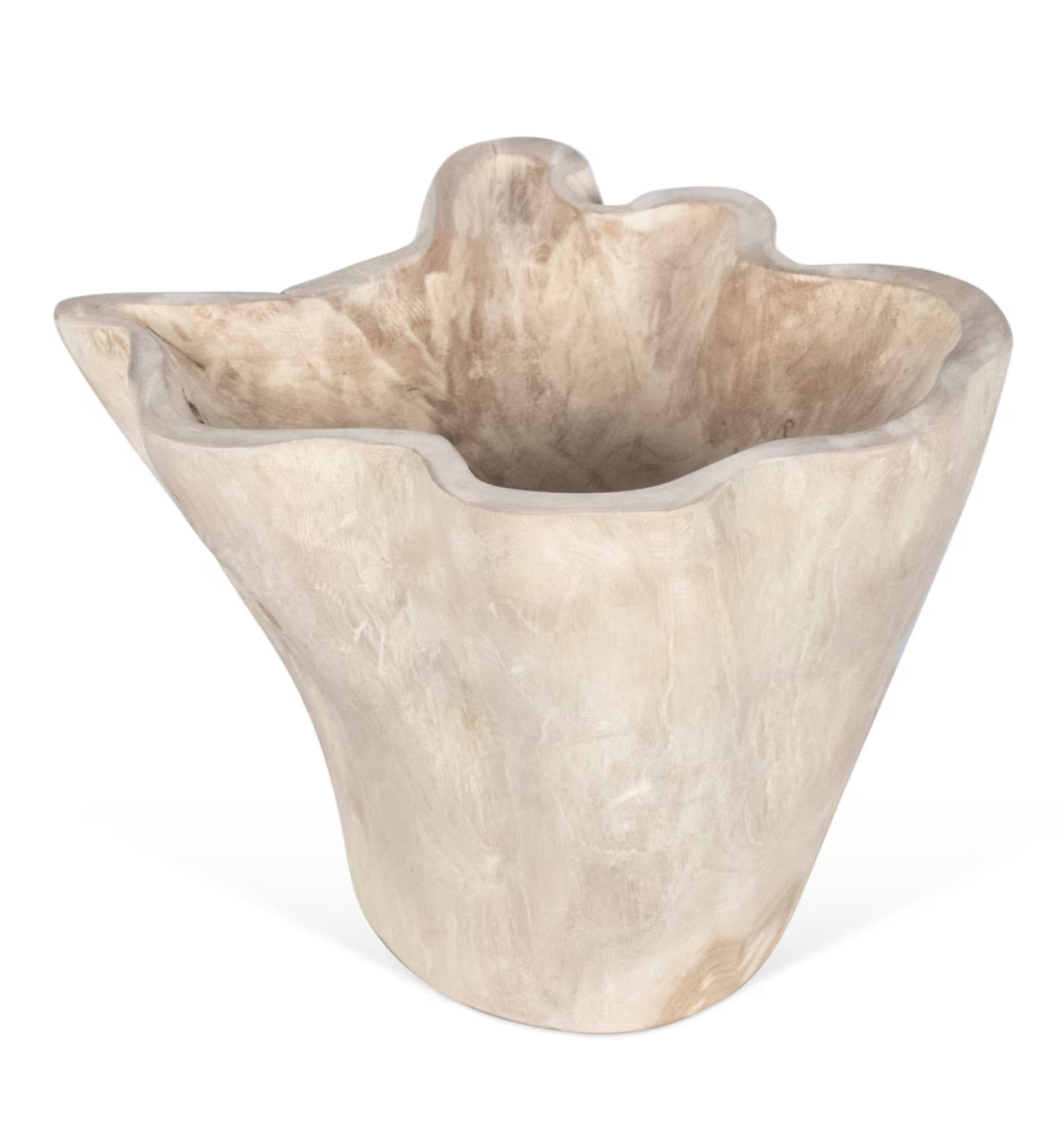 Organic Teak Wood Carved Bowl