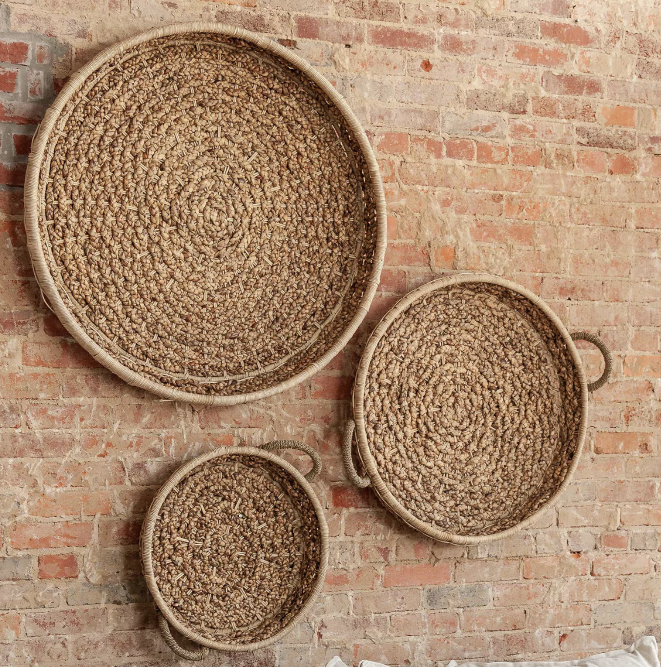 Gaia Round Woven Wall Decor Basket, Set of 3