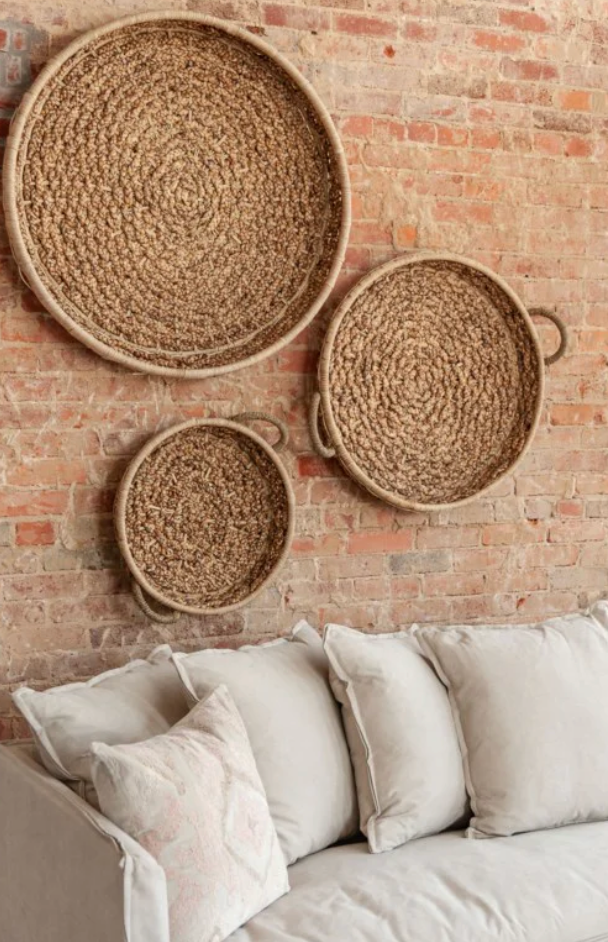 Gaia Round Woven Wall Decor Basket, Set of 3