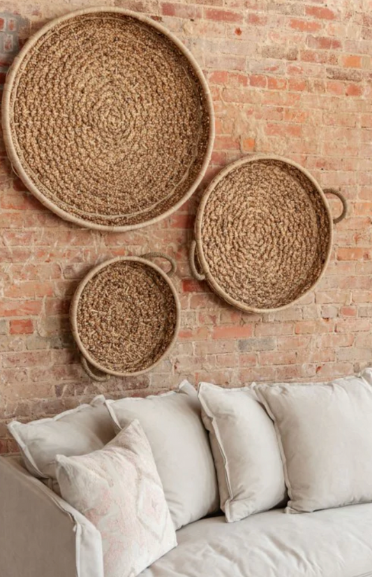 Gaia Round Woven Wall Decor Basket, Set of 3