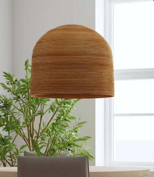 Indigo Road Java 24" Rattan Dome Pendant Light