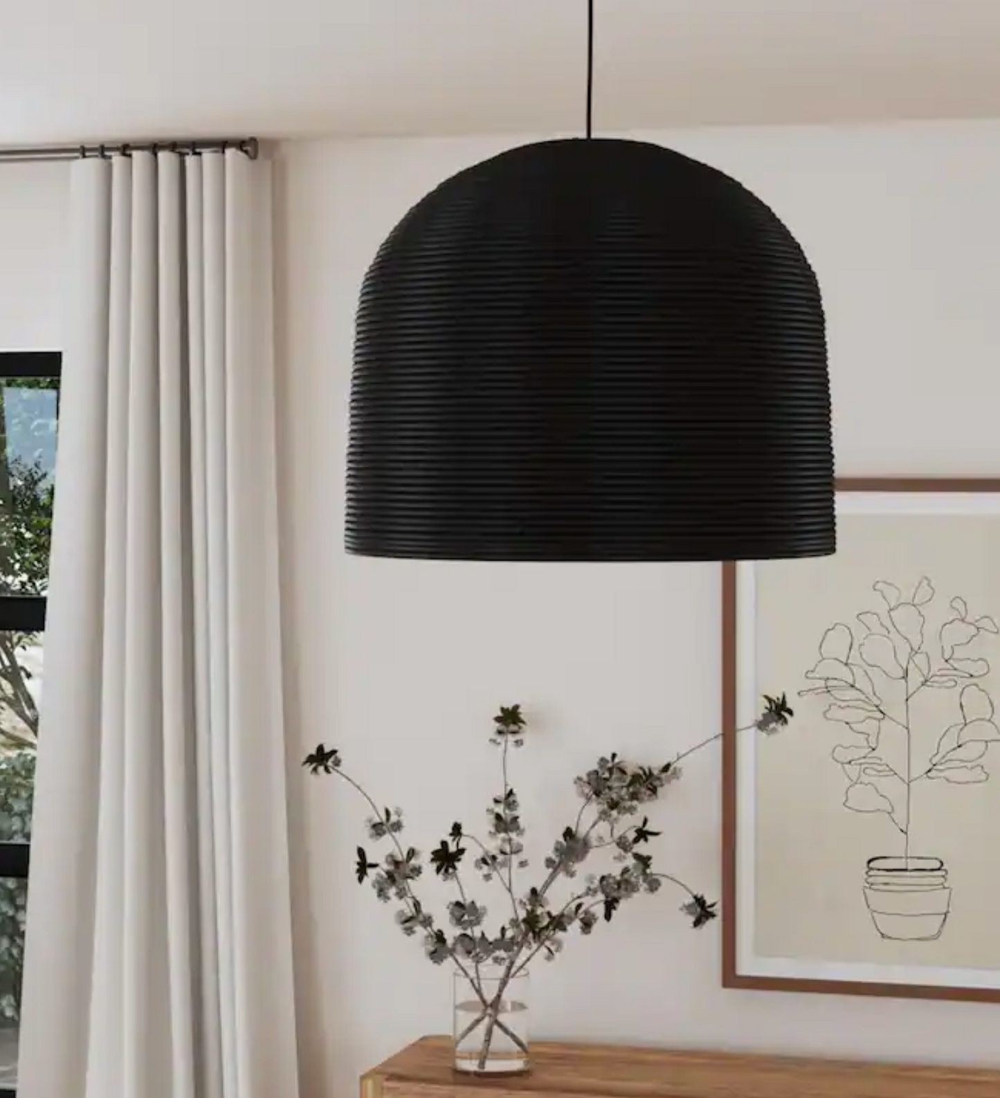 Indigo Road Java 24" Rattan Dome Pendant Light