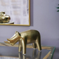 Rhino with Gold Finish