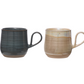 18 oz. Stoneware Mug, Reactive Glaze & Unglazed, 2 Colors (Each One Will Vary)
