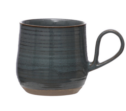 18 oz. Stoneware Mug, Reactive Glaze & Unglazed, 2 Colors (Each One Will Vary)