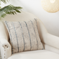 Stripe Embroidered Block Print Pillow