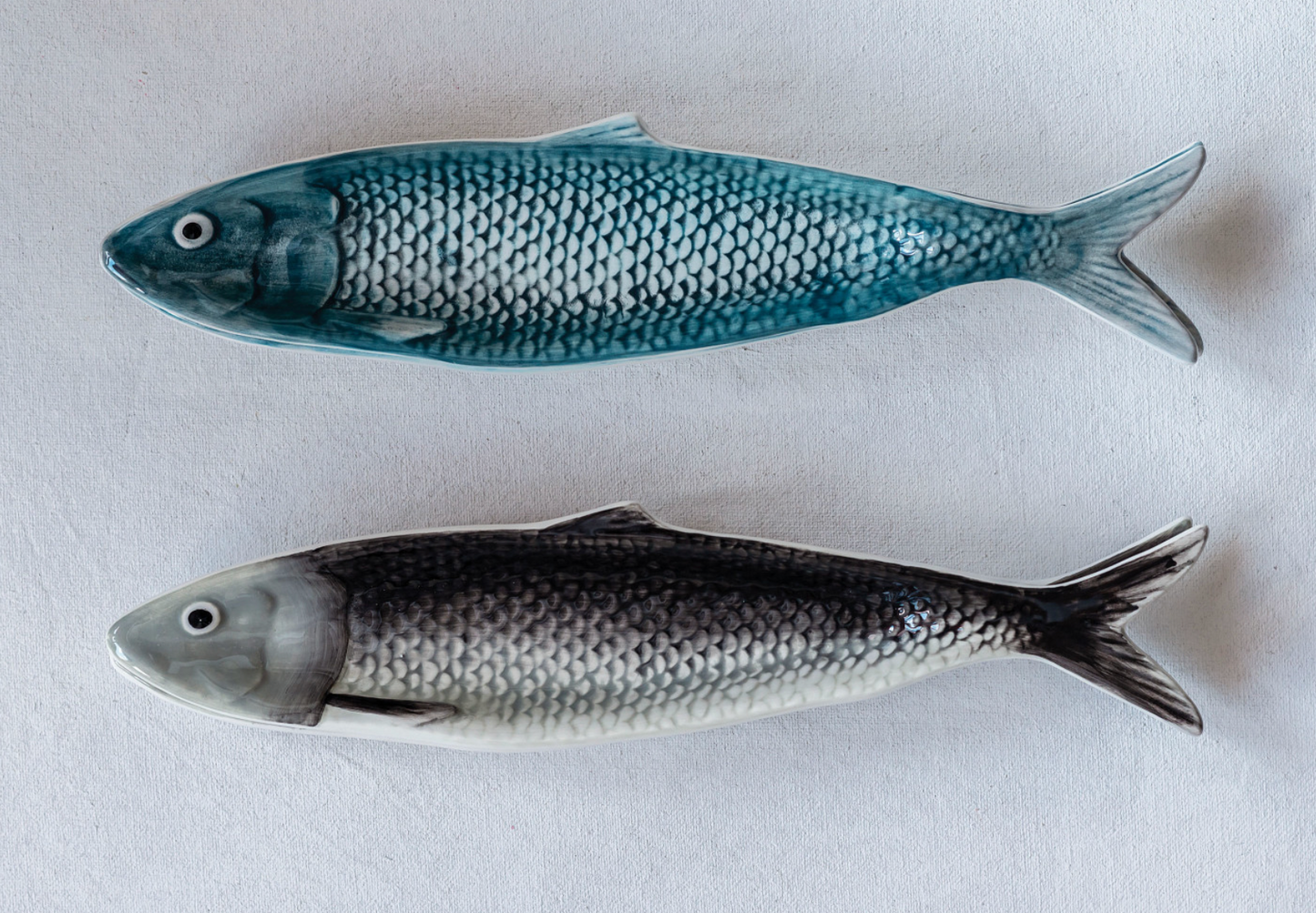 Hand-Painted Sardine Plate, 2 Colors