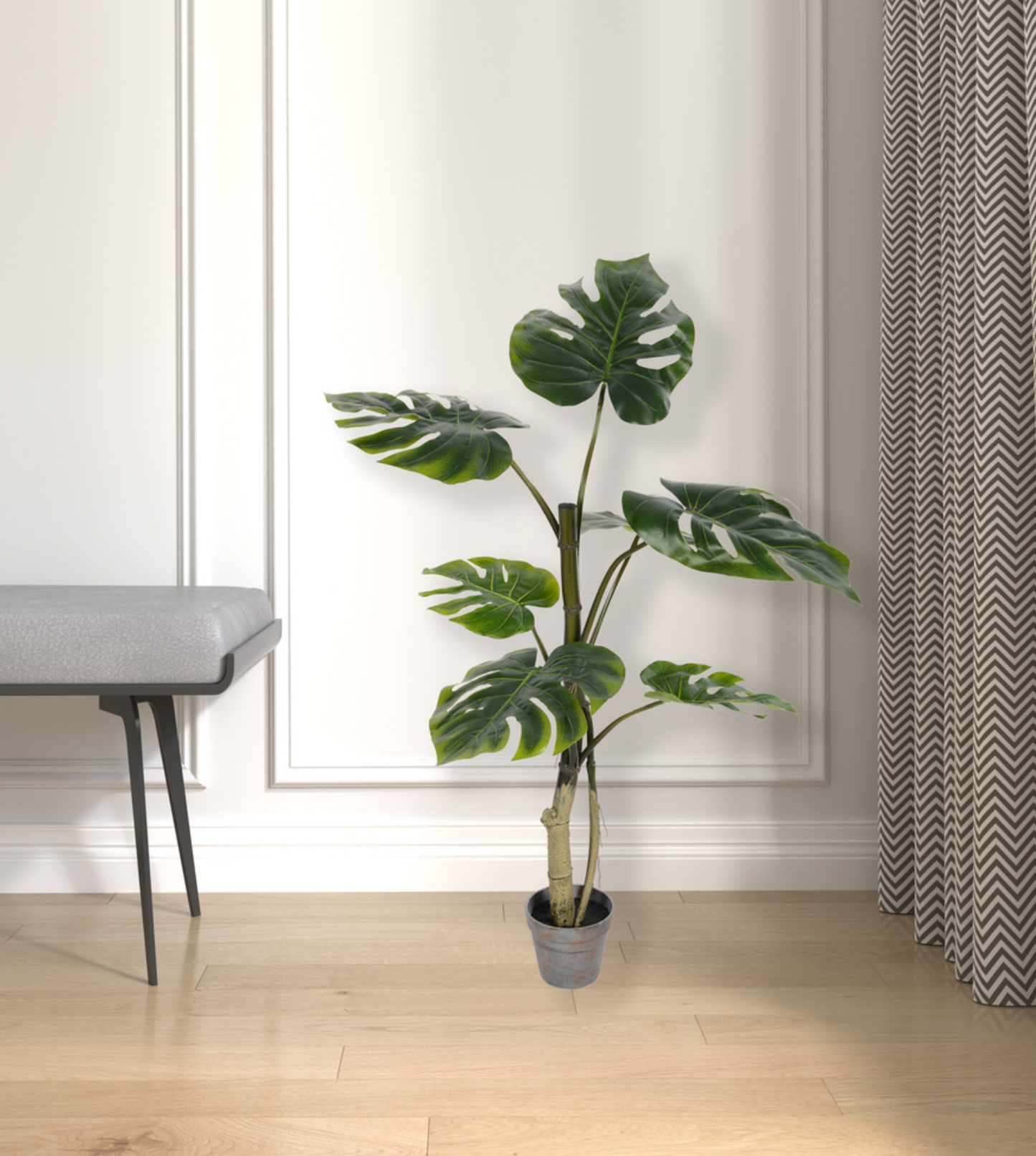 Artificial Potted Grand Split Philodendron Tree 38"
