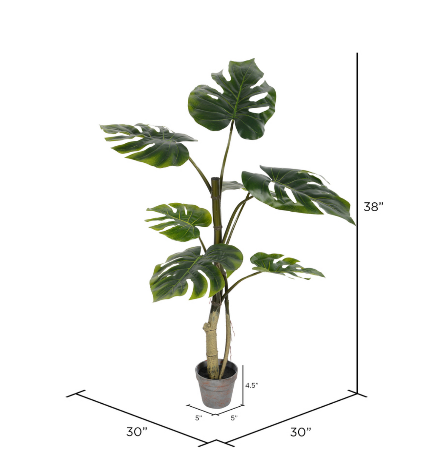 Artificial Potted Grand Split Philodendron Tree 38"