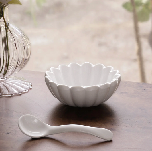 VIDA Vienna Mini Bowl with Spoon White