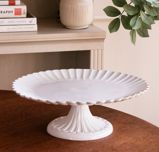 VIDA Vienna Pedestal Cake Plate White