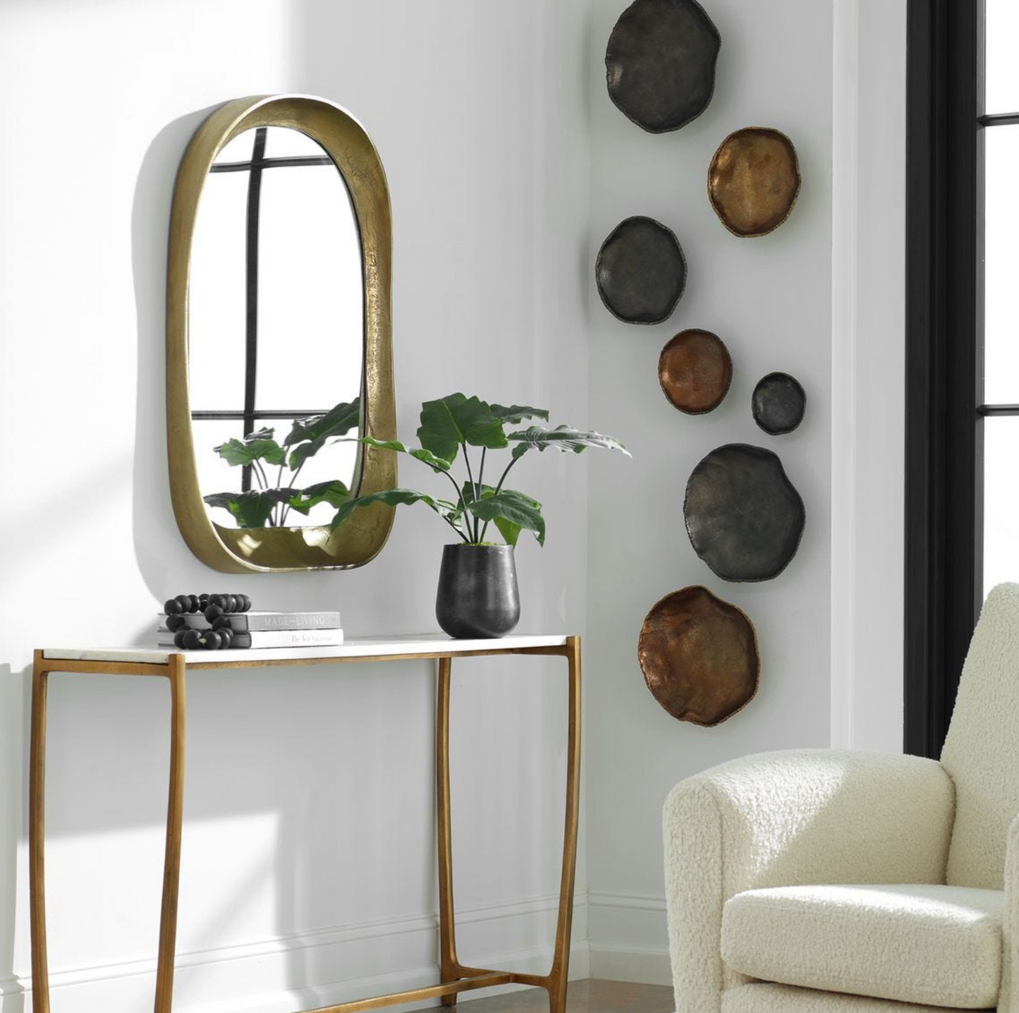 Lucky Coins Indoor-Outdoor Metal Wall Decor, S/4