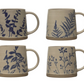 16 oz. Hand-Stamped Stoneware Mug w/ Botanicals, 4 Styles