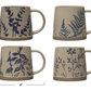 16 oz. Hand-Stamped Stoneware Mug w/ Botanicals, 4 Styles