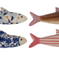 Hand-Painted Stoneware Fish Wall Décor, 4 Styles (Hangs or Sits) Large
