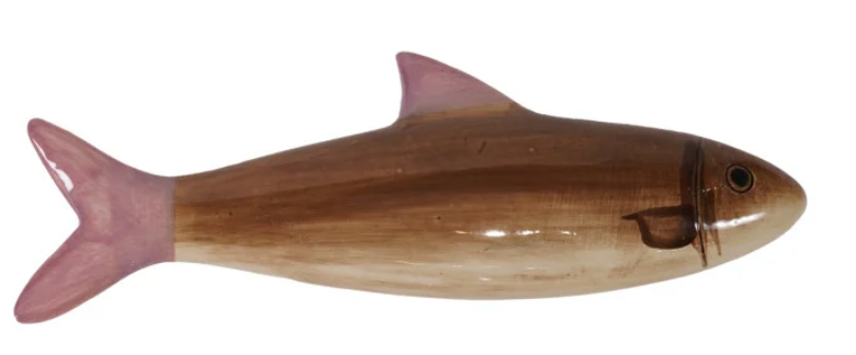 Hand-Painted Stoneware Fish Wall Décor, 4 Styles (Hangs or Sits) Large