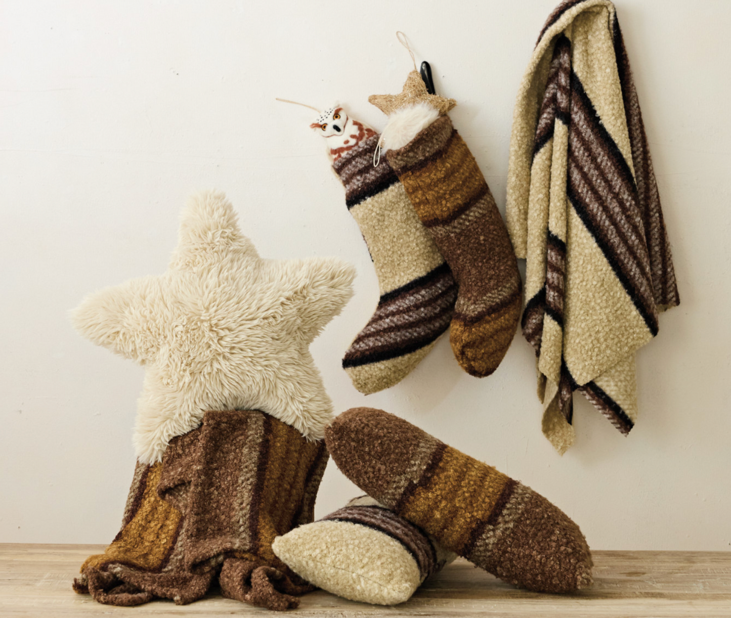 Faux Fur Star Shaped Pillow
