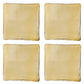 Glass Coasters, Gold Finish, Set of 4 Tied with Gold Cord