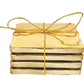 Glass Coasters, Gold Finish, Set of 4 Tied with Gold Cord